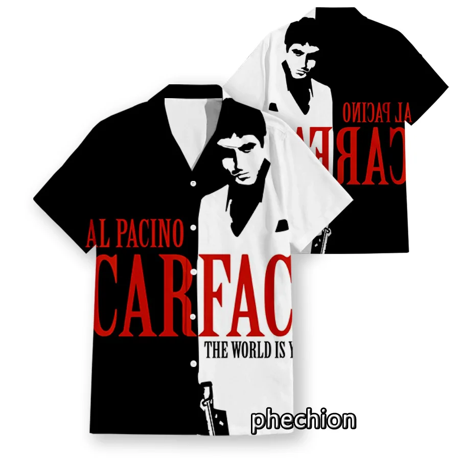 Fashion Hot Sales Classic Movie Scarface Tony Montana Shirts 3D Print Men Women Short Sleeve Blouse Summer Casual Hawaiian Shirt