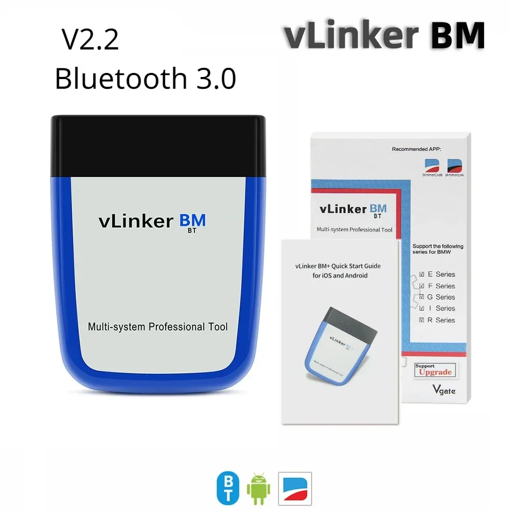 

Автомобильный диагностический сканер Vgate vLinker BM ELM327 для BMW, Wi-Fi, Bluetooth 3,0, OBD2, OBD 2, автомобильный диагностический инструмент, bпогружной ELM 327 в 1 5