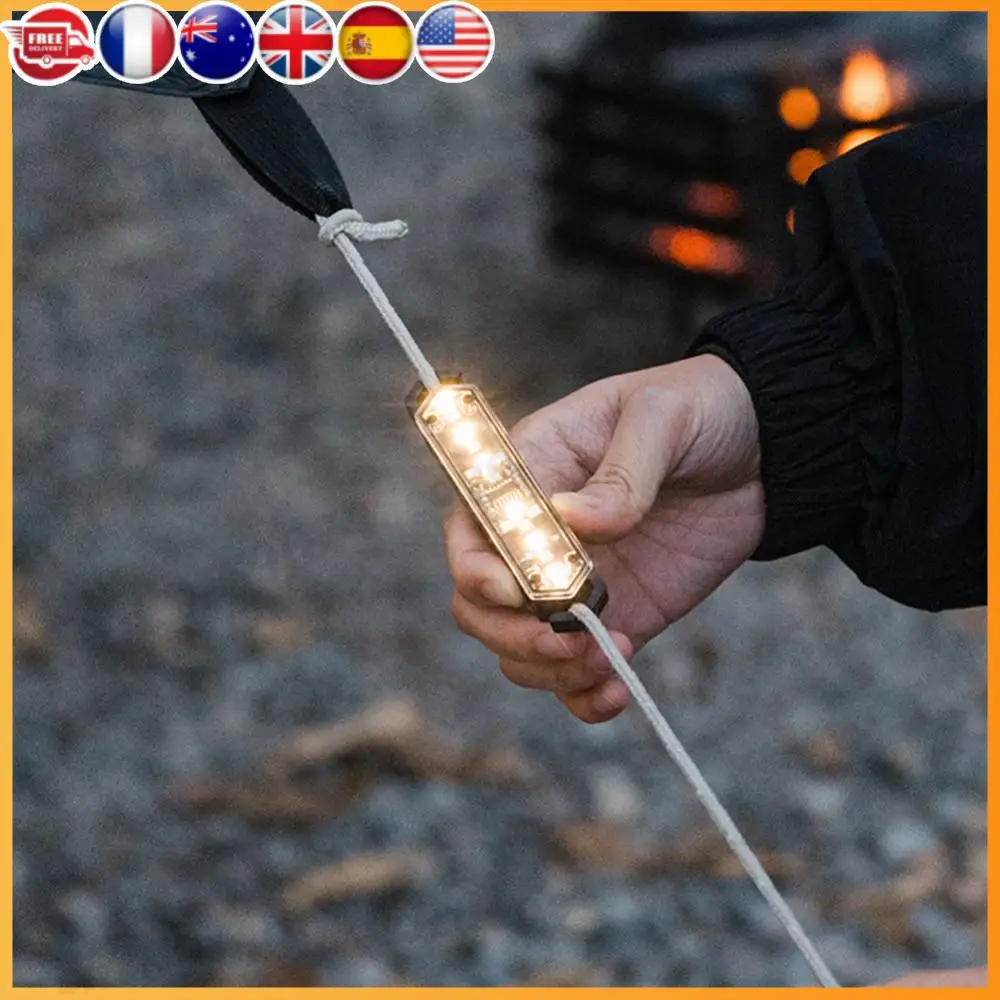 

Предупреждающая лампа ветровой веревки IPX4, водонепроницаемая гирлянда для палатки, бесступенчатое затемнение, декоративный светильник для ветровой веревки для кемпинга, пикника на открытом воздухе