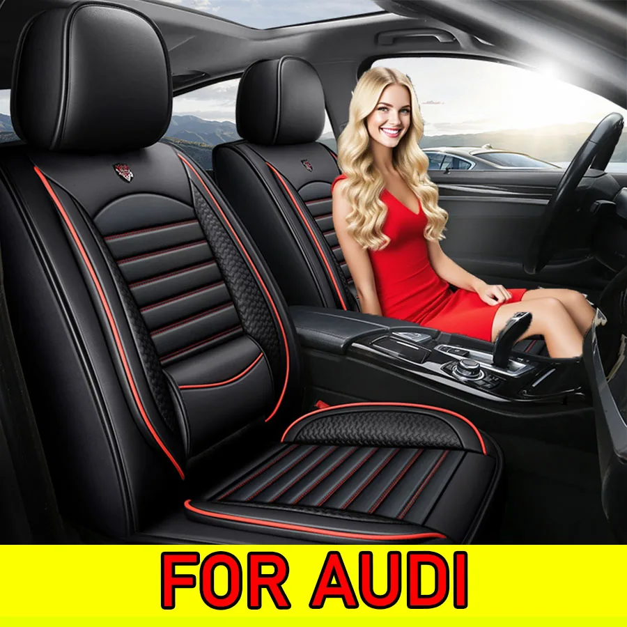 

FOR AUDI Q3 A5 A6 Car seat cover Waterproof PU leather comfortable waist-fixed high-end full set of 5-seat full wrap seat cover
