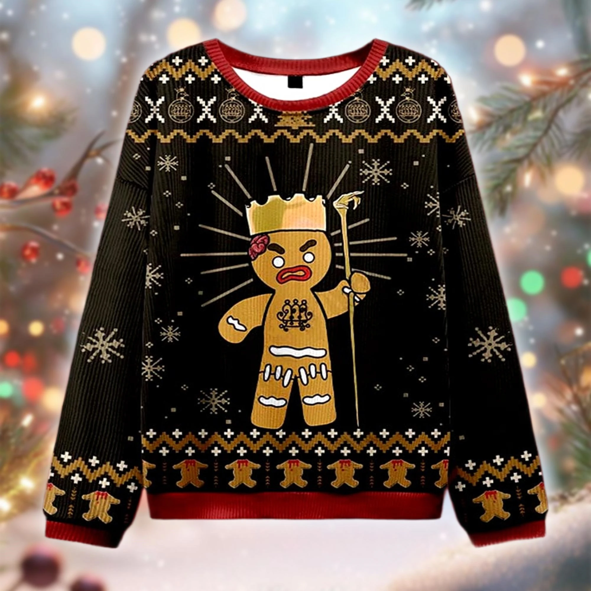 

2026 Christmas Family Sweater Gingerbread Man Print Warmwomen Jumpers Adults Kids Matching Pullovers Xmas Gifts Unisex Clothes