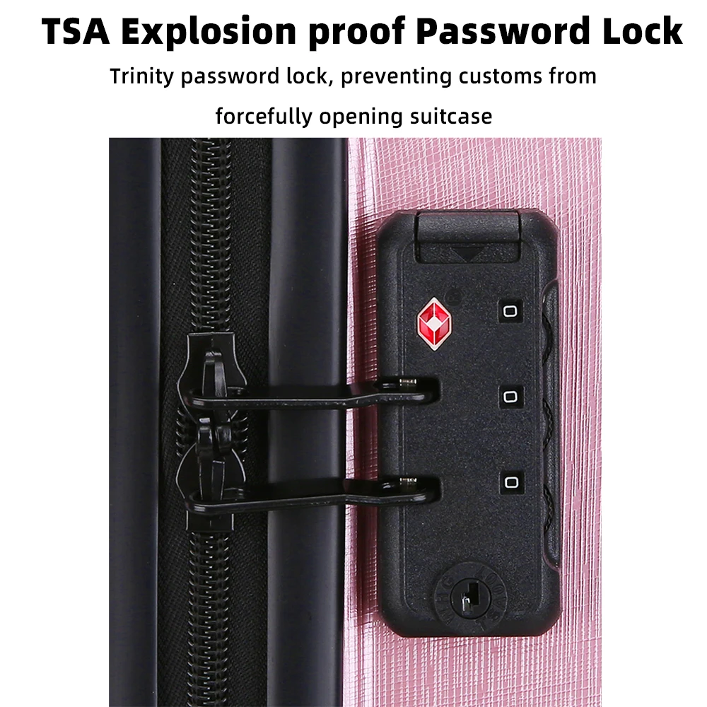 바퀴 달린 대형 여행 가방 남녀공용, 휴대용 수하물 캐리어, 여행 트롤리 케이스, 중간 크기, 20 인치, 22 인치, 24 인치, 26/28 인치 캐빈 PC 프레임