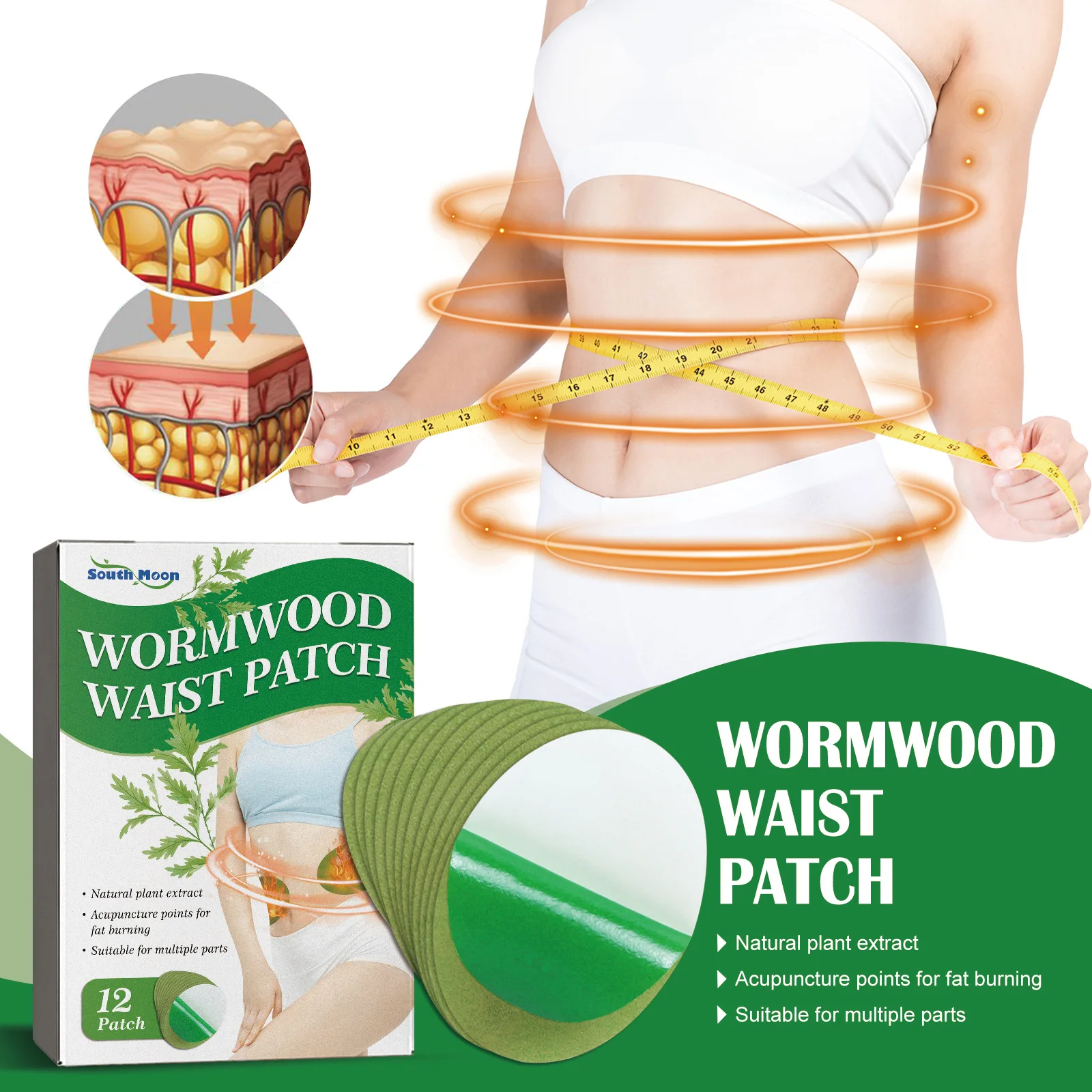 Waist Slimming Patch Lose Weight Detox Fat Burner Inhibiting Fat Enhance Abdominal Muscles Body Shaping Belly Burning Plaster