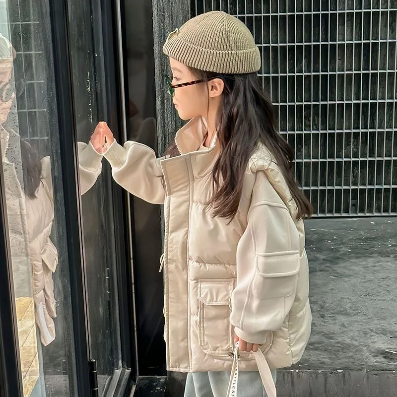 

Winter Thickened Cotton Utility Vest for Kids Unisex Girls Outerwear Warm and Trendy