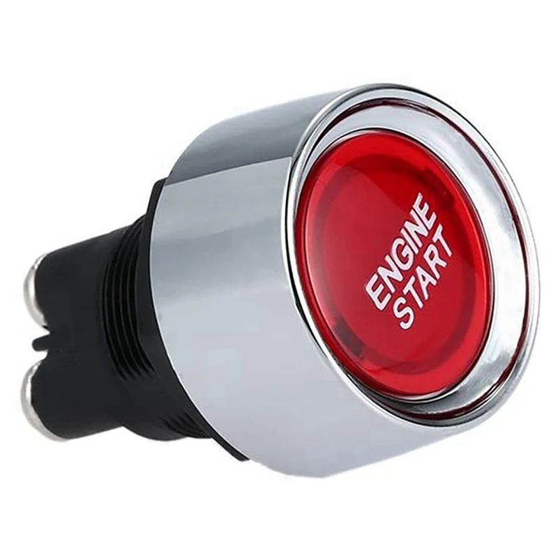 2X Engine Button Car DC 12V 24V Red Car Start Engine Button Light Switch Button Start Ignition Switch For Racing-Red