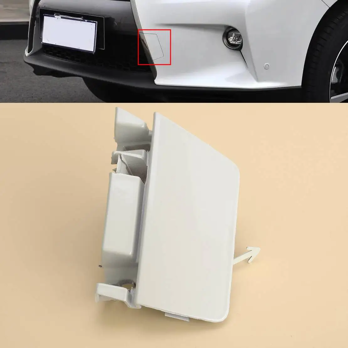 

52128-48913 Автомобильный передний левый бампер, фаркоп, крышка, подходит для Lexus RX350 RX450h 2012 2013 2014 2015, белый ABS