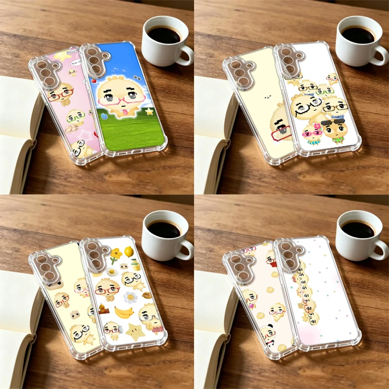 Korean G-Glasses Dumpling Phone Case For Samsung A57 A37 A27 A17 A16 A26 A36 A56 A55 A35 A25 A15 Galaxy A05S A06 A07 A50 A51 A30