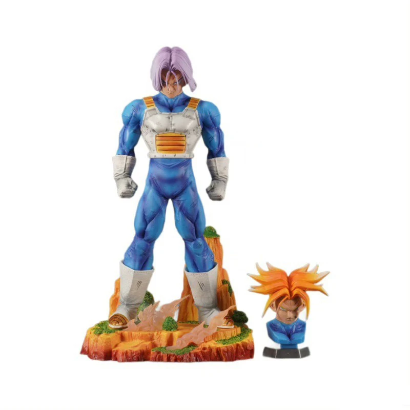 29cm troncos figuras dragon ball torankusu figuras de ação dupla cabeça com base pvc coleção modelo aniversário para crianças brinquedos