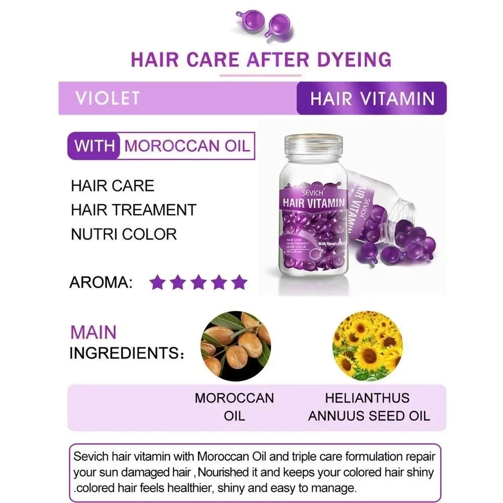 Hair Repair Damaged By Hot Dyeing Hair Care Capsules Essence Protein Smooth Hair Care Anti Fury Essential Oil Bottled