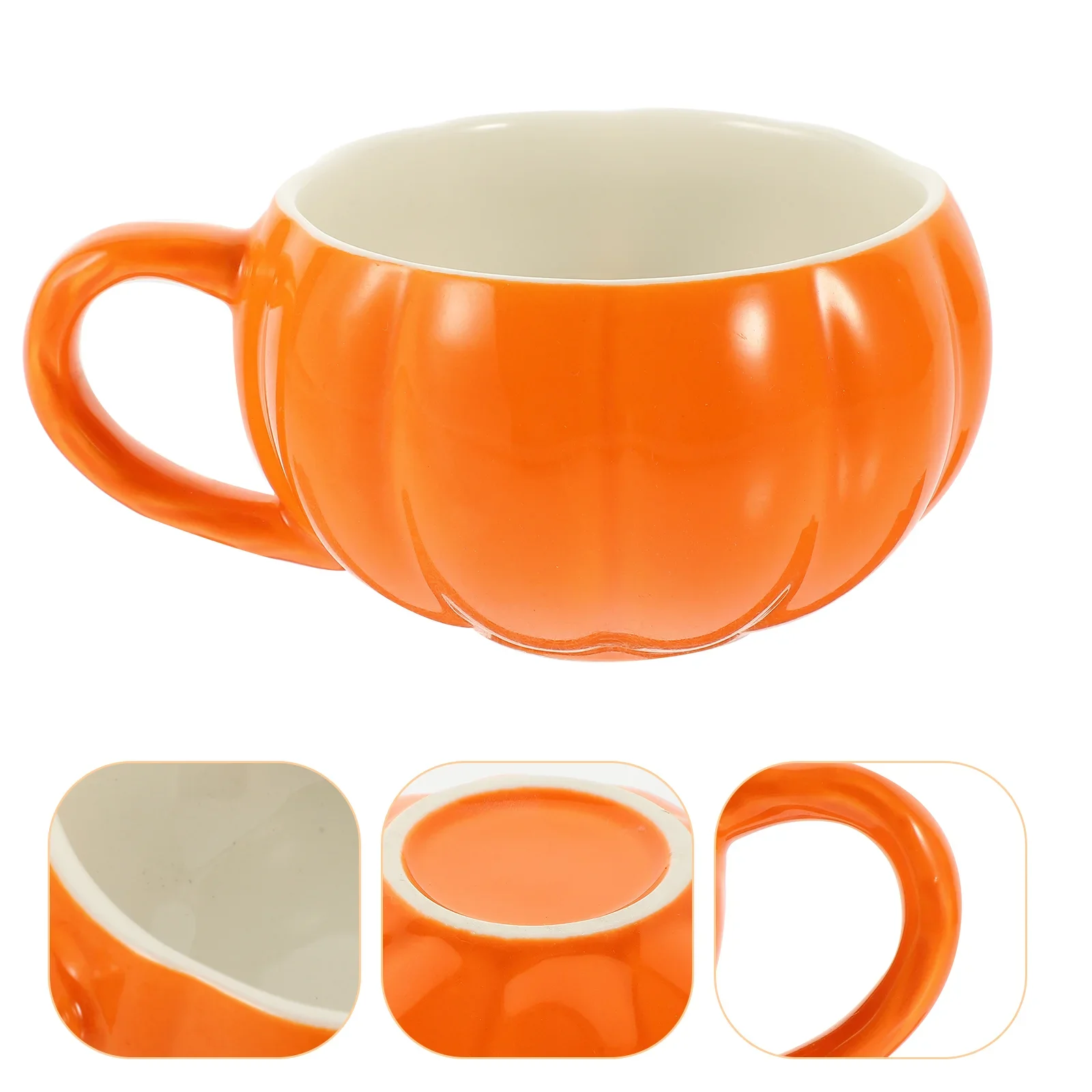 Halloween Pumpkin Cup Multi-use Drinking Mug Decorative Pumpkin Cup for Coffee Tea Overnight Oats