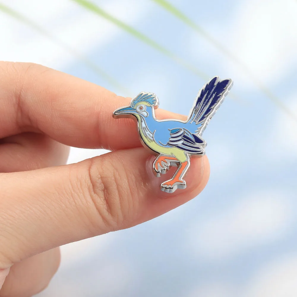 Lustige Cartoon Roadrunner Emaille-Pins Klassische Niedliche Laufende Vogel-Broschen Retro Anime Tier-Abzeichen Rucksack Anstecknadel Schmuck Geschenk – Detail 7