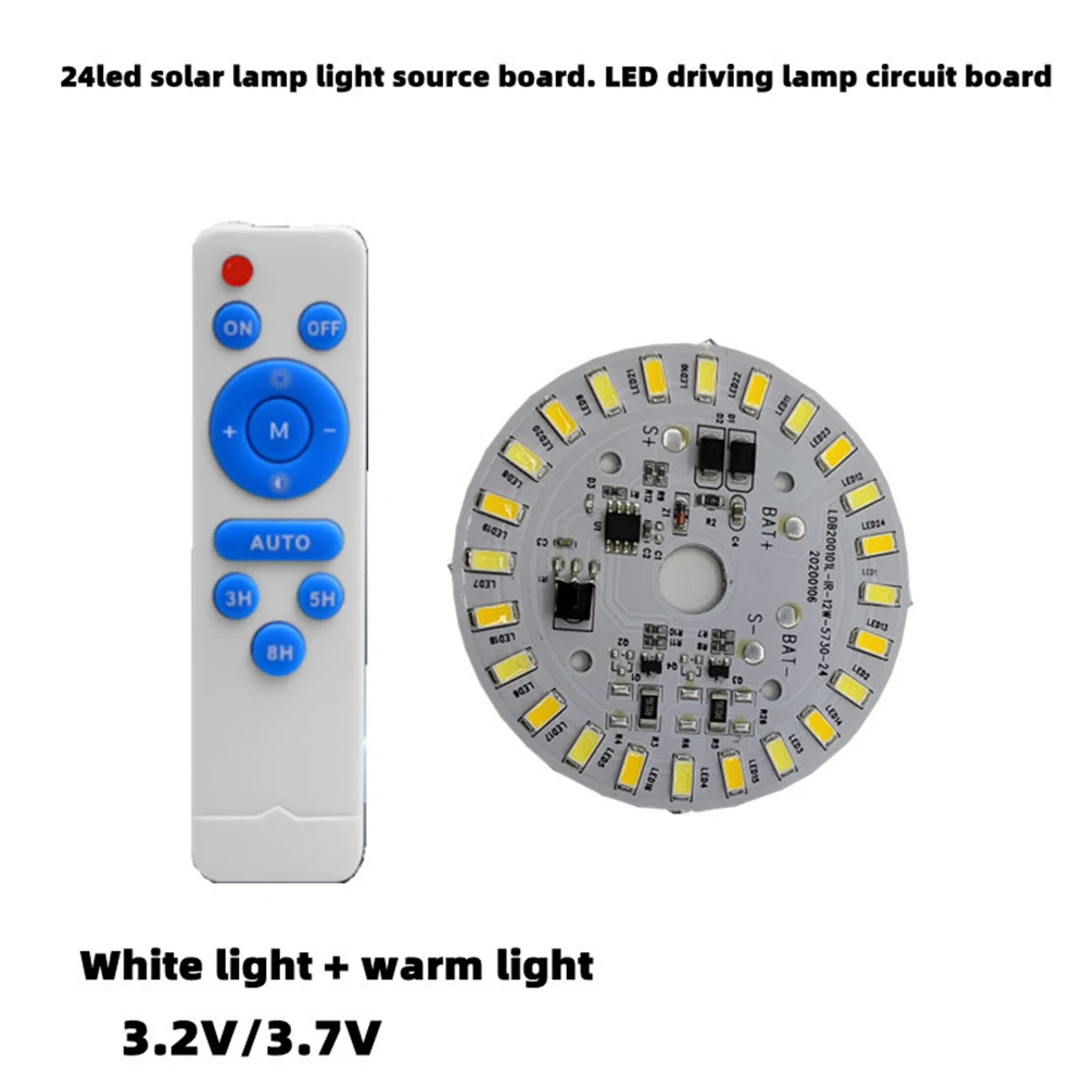 3.2v 3.7v Circular Solar Lamp Board 12W Remote Control LED Round Panel for Ceiling Lights Dual Color Solar Power Lamp Board