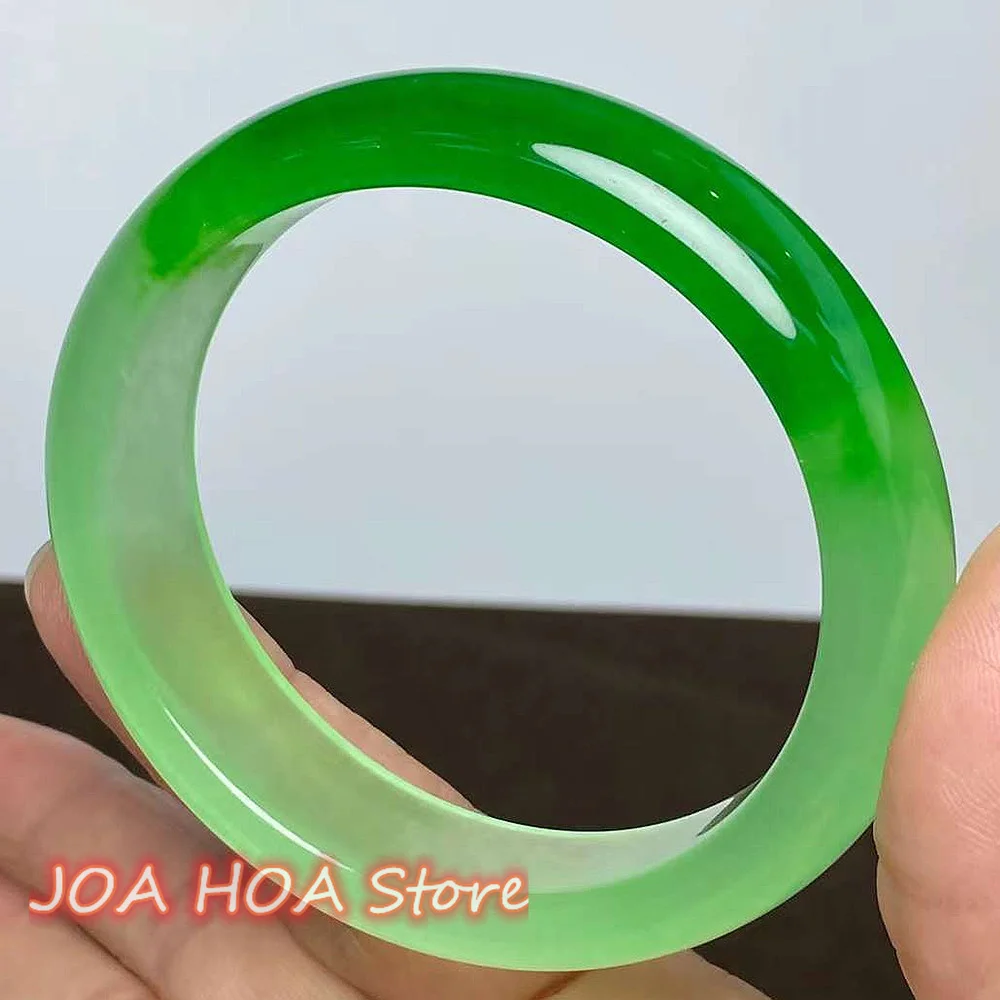 

New High Quality Ice Glutinous Jadeite Bracelet Emerald Green Jade Bangle Fashion Fine Jewelry Exquisite Latest Handring