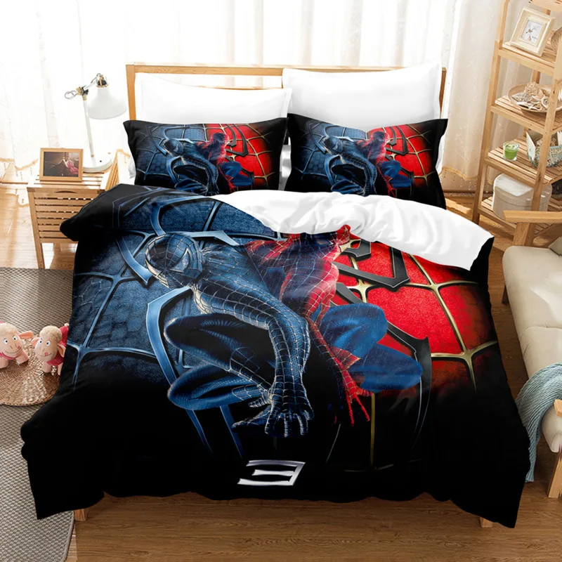 Imagem -04 - Marvel Spiderman Cama Grupo Homem-aranha Peter Parker Gwen Capa de Edredão Fronha Venom Quilt Cover Bed Grupo Twin Rainha King Size