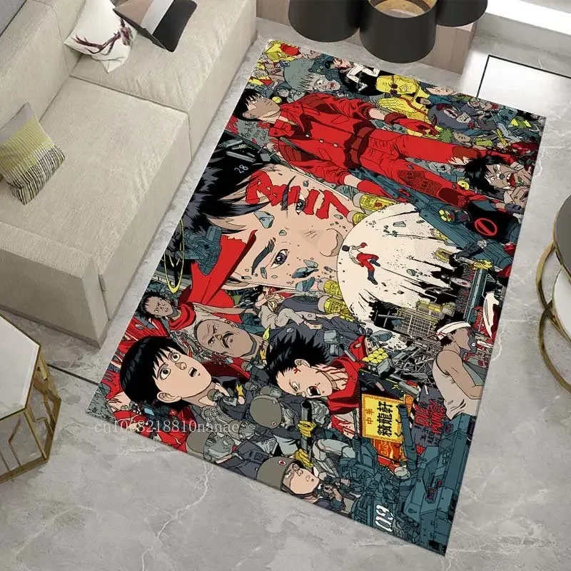 AKIRA Anime Printed Carpet Bedroom Area Rug Sci-Fi Suspense Street Motorcycle Gang Cyberpunk Anti-slip Floor Rug Home Decor