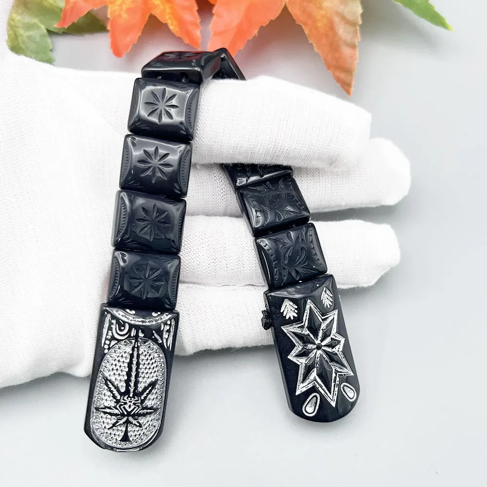 NJ70 مسبحة صلاة مسلمة ثلاثية الأبعاد بثمانية نجوم مدببة لهب الإصبع تخفيف التوتر طوي الدورية ورقة العنكبوت Blacksilvery #1