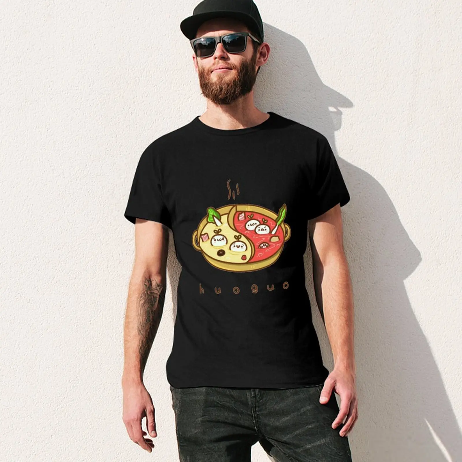 Huo Guo T-Shirt summer 2025 valentines clothes shirts graphic mens t shirt