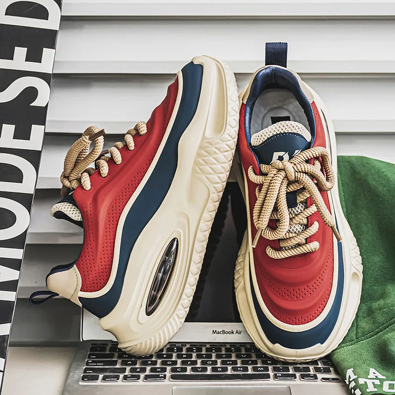 

Мужские повседневные кроссовки, весна 2024, новая модная спортивная обувь для отдыха в тренажерном зале, мужская универсальная прогулочная обувь на толстой подошве, увеличивающая рост