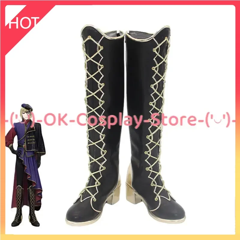 Game Twisted Wonderland Rook Cosplay Shoes PU Leather Shoes Halloween Carnival Boots Props Custom Made