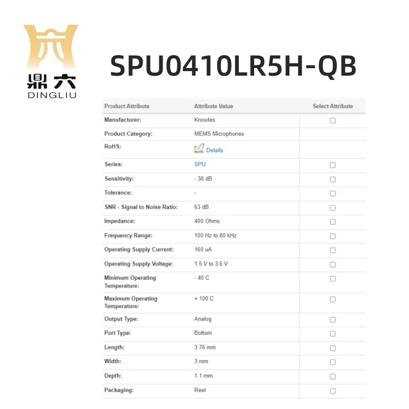 SPU0410LR5H-QB  Microphone  Ultrasonic Sensor