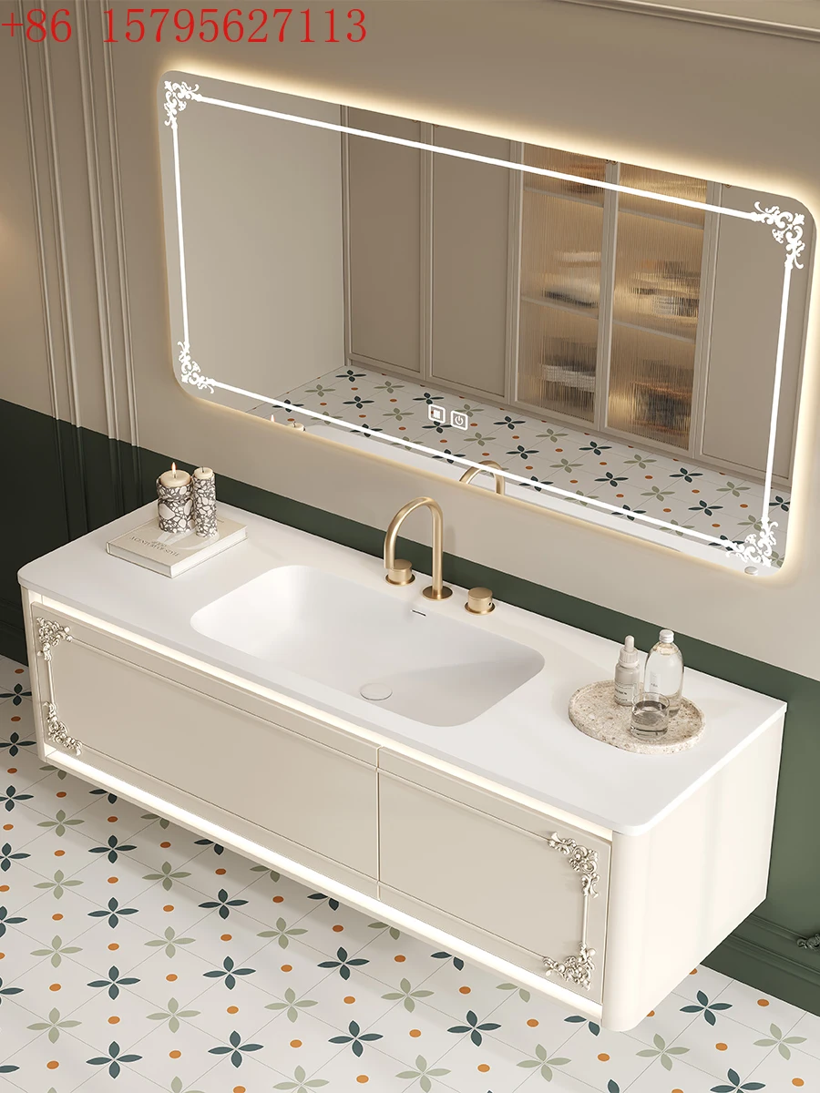 

Новинка 2023 года, DuPont Corian, бесшовная раковина с горячим изгибом, водонепроницаемый умывальник, шкаф для ванной комнаты, резиновая краска для дерева