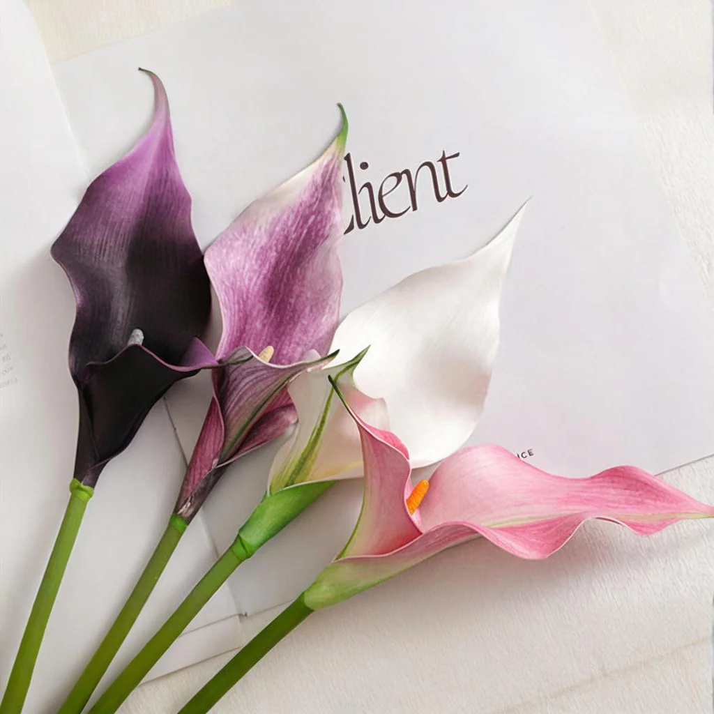 1 PCS Single Stem Real Touch Artificial EVA Calla Lily Wedding Party Home House Room Table Decoration Gift F1348