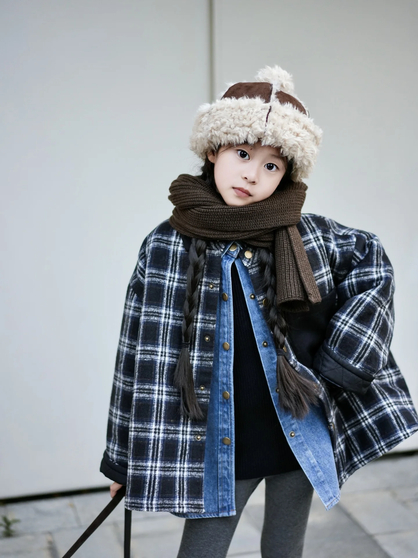 toukids2025-plaid-cotton-jaet-for-children-warmth-bla-white-patchwork-retro-american-sle-cozy-flannel-outerwear