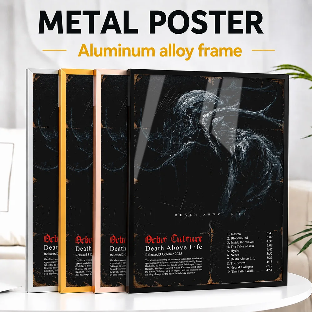 Orbit Culture Death Above Life Album Framed Metal Print Customized Recording Tribute Wall Art For Music Fans Decorating Home Bar