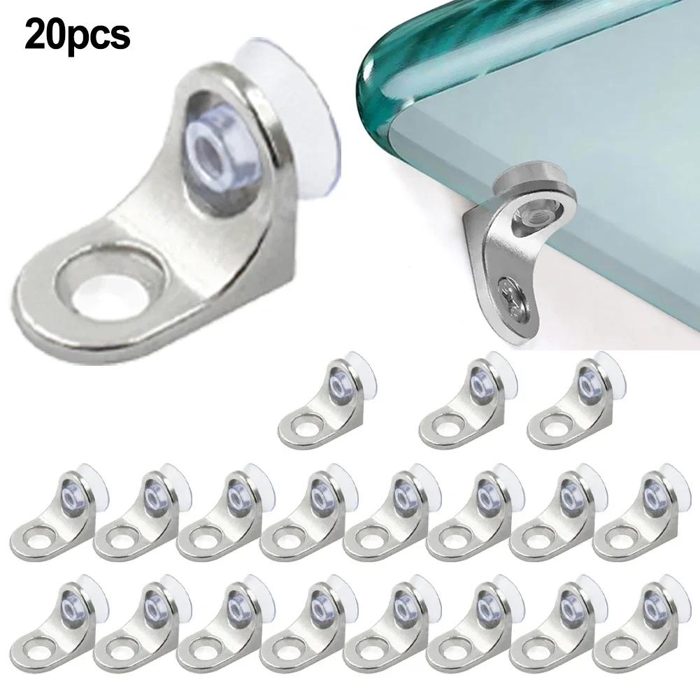 20Pcs Glass Shelf Brackets Suction Support Studs Pegs 5mm Shelves Fixed Cabinet Cupboard Glass Bracket Supporter Hold