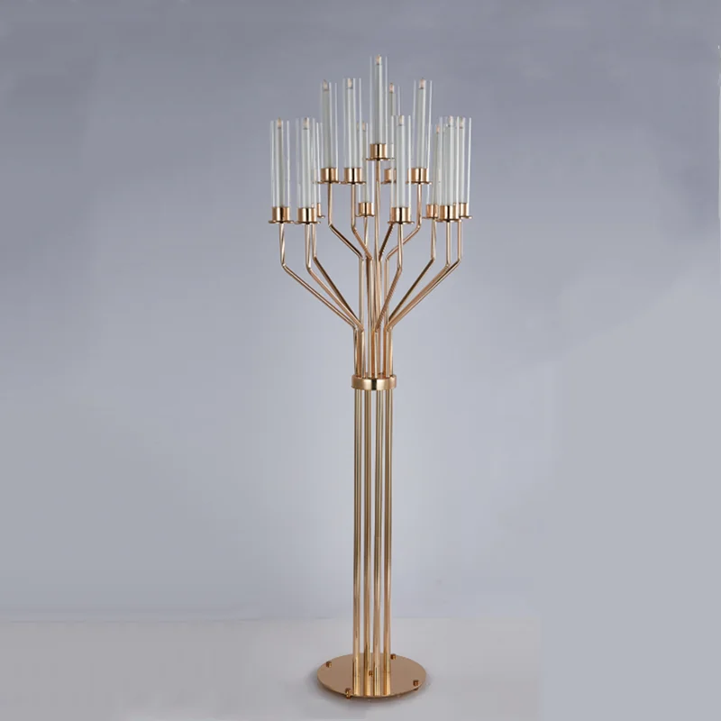 Acrylic Candelabras 160 CM Height 13 Heads Candle Holders Luxury Wedding Table Centerpiece Candlesticks Home Decoration