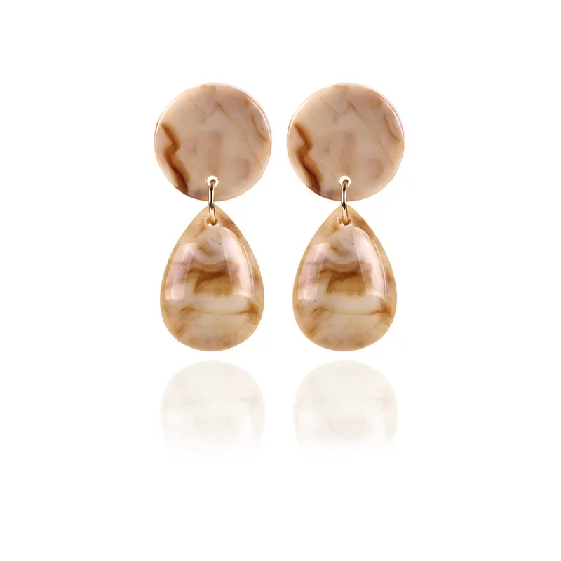 2025 Sui Jue Accessories Retro earrings, water-drop earth color leopard print earrings, ear clips, and elegant stud earrings