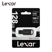 lexar V400 USB3.2 Gen1 Jumpdrive 32GB 64GB 128GB 256GB Original Stick Flash Memory Disk Encrypted Pen Drive Black 100MB/s Speed