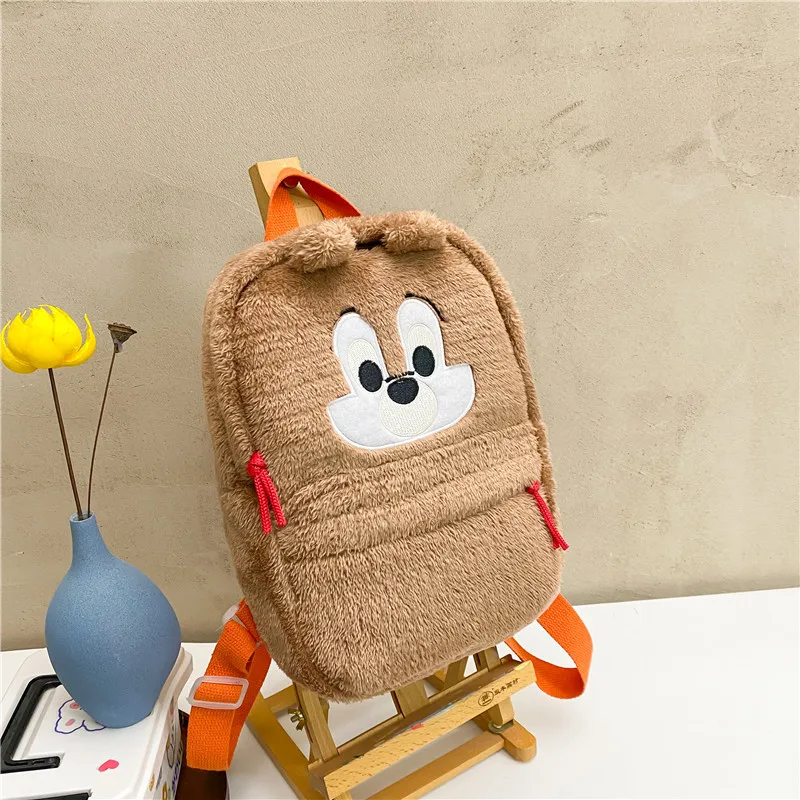 Schattige Grote Capaciteit Rugzak Kids Disney Nieuwe Stijl Persoonlijkheid Cartoon Twee-Schoudertassen Baby Unisex Candy Color Pluche Schoobags