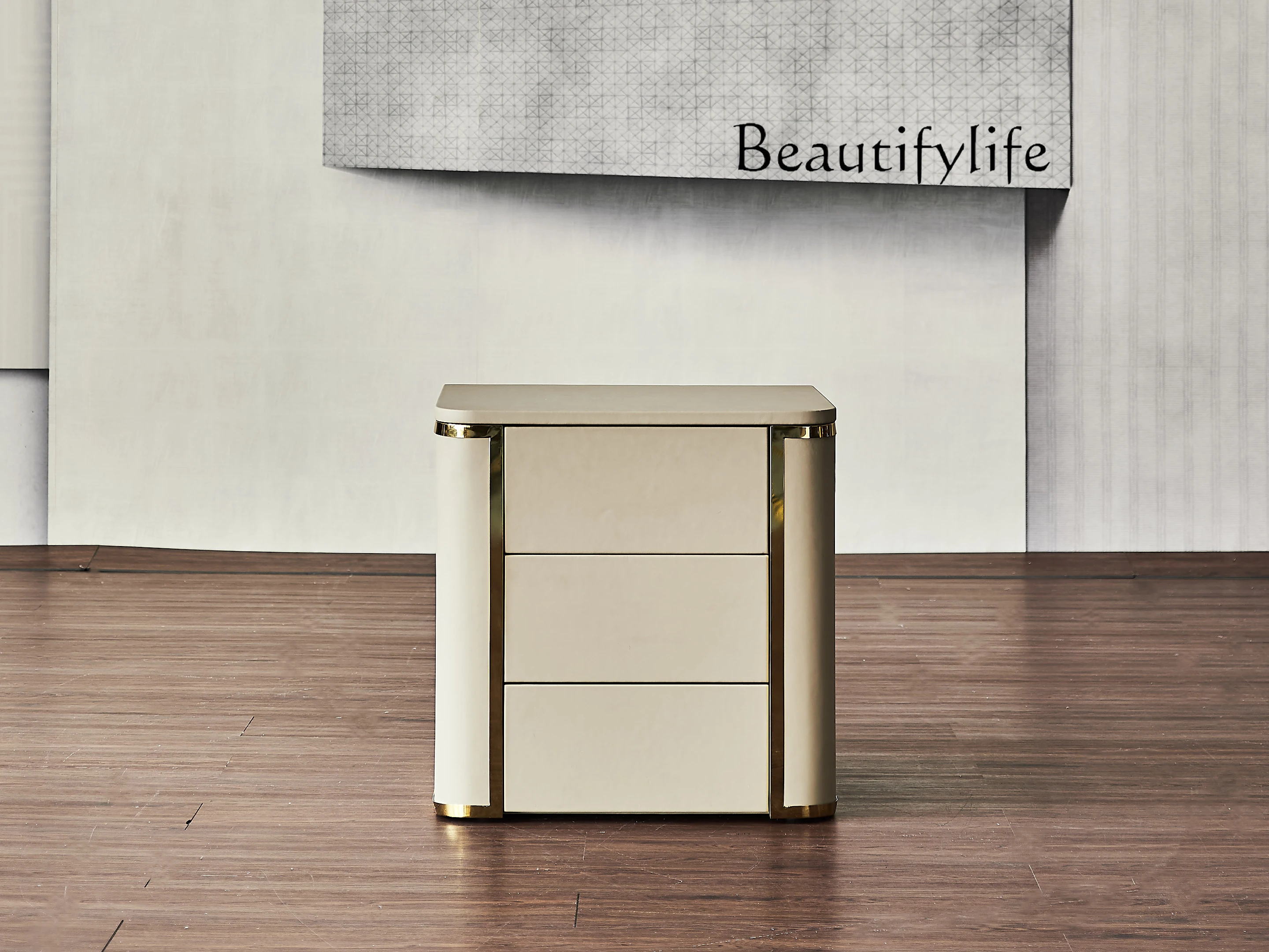 

Nordic Minimalism Bedside Table Italian Light Luxury PU Leather Bedside Cabinet Modern Minimalist Bedroom Locker