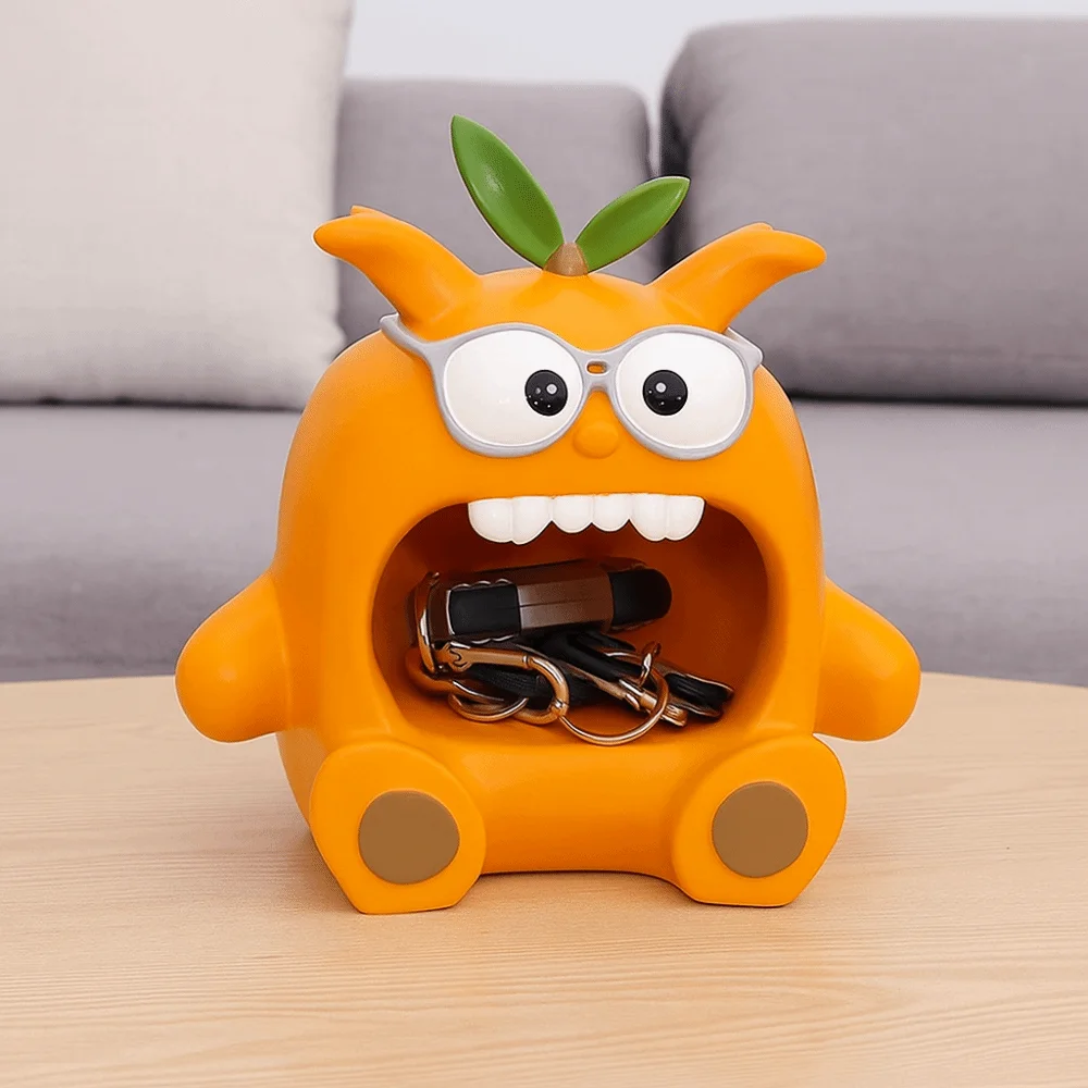 

Big Mouth Entryway Tray Decoration Light Luxury Ornaments Cartoon Doll Key Storage Tray Creative Design Figurines Home Decor