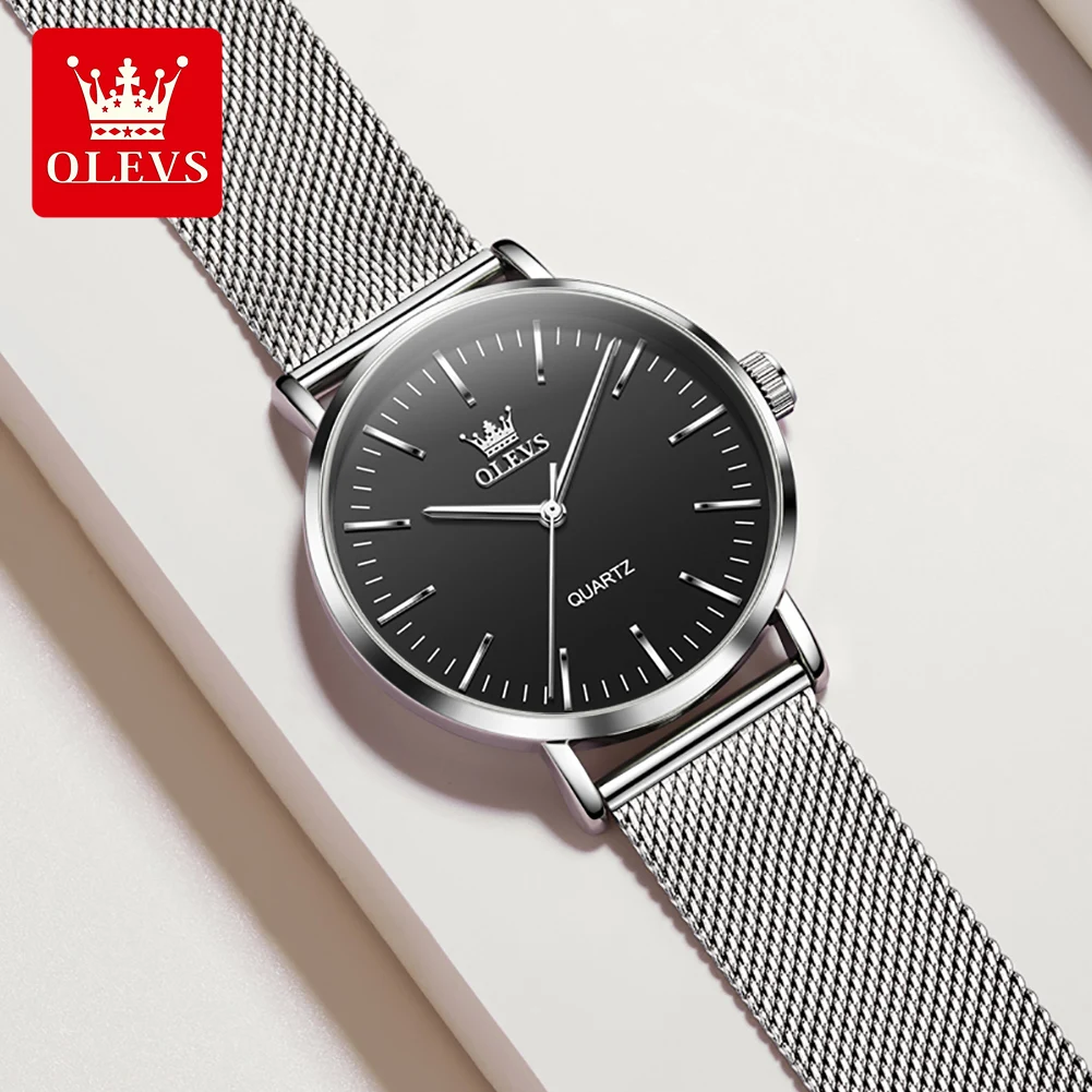 

OLEVS 7125 Fashion Brand Quartz Movement Watch For Men Slim Minimalist Watch Casual Style Milanese Strap 30m Waterproof Watch