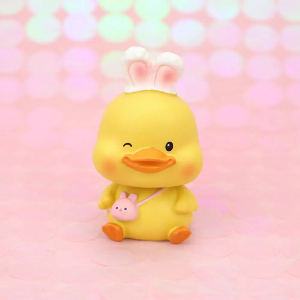 Kawaii Kawaii Cartoon Duck Ornament Mini Durable lucky Duckling Car Decoration Handmade Romance lucky Duckling Doll Toy Desk