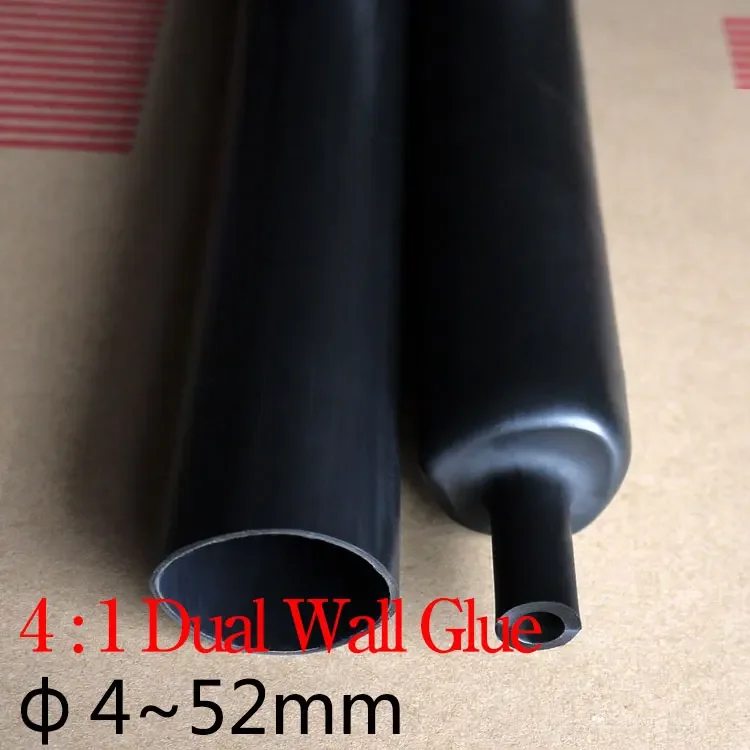 Heat Shrink Tube with Glue Adhesive Lined 4:1 Dual Wall Tubing Sleeve Wrap Wire Cable kit 4 6 8 12mm 16mm 20mm 24mm 52mm 1 meter