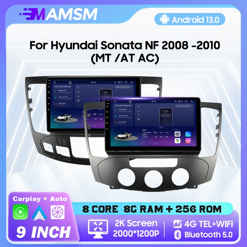 MAMSM Android 12 Car Radio For Hyundai Sonata NF 2008 - 2010 Video Multimedia Bluetooth Player Navigation GPS Carplay Autoradio