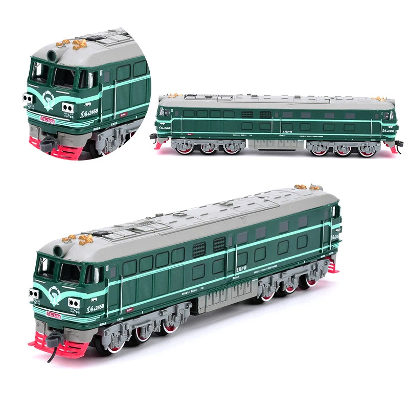 Kids Simulation 1:87 Alloy Internal-Combustion Locomotive Model Toy Acousto-Optic Train Toys for Children Gift(C)