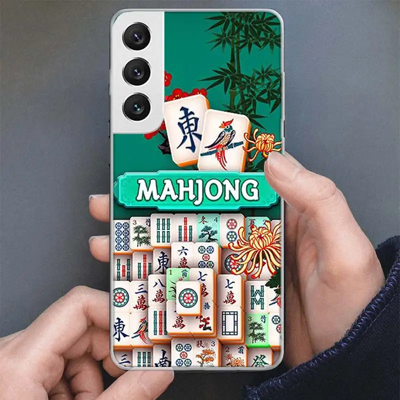 Creative Mahjong Phone Case For Samsung Galaxy S24 S23 S22 S21 Ultra S20 FE S10 Plus S10E S9 S8 + Soft Cover Shell