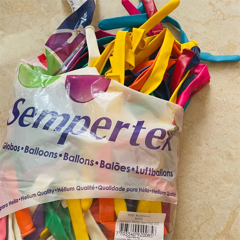 10 Bulk Pack Strip Sempertex 360S Solid Assorted Magic Latex Long Balloons Party Birthday Decoration Festival Kids Favors