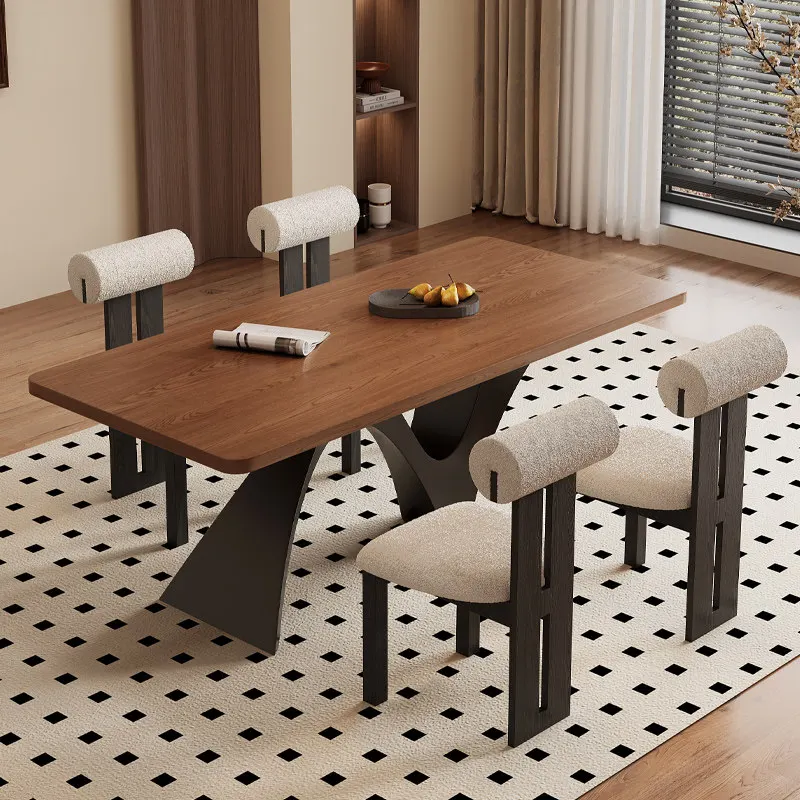 Wooden Minimalist Dining Table Decorations Design Living Room Walnut Dining Table Kitchen Modern Muebles Para Hogar Furniture
