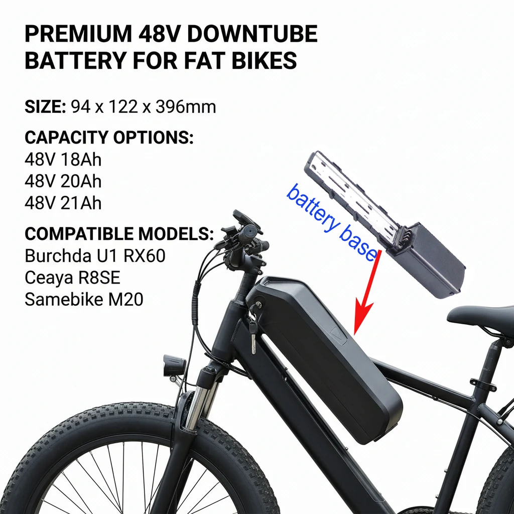 

Аккумулятор Samebike M20 48В для электровелосипедов (на нижнюю трубу рамы) 48В 18Ач 20Ач 21Ач для Burchda U1 RX60 Ceaya R8SE с защитным замком