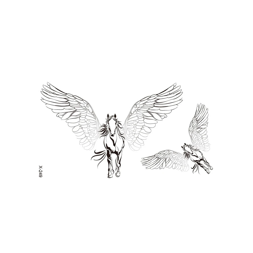 

Wholesale 100 PCS Temporary Fake Tattoo Water Transfer Sticker Beauty Makeup Body Art Pegasus Eye of Light for Boy Girl 105x60mm