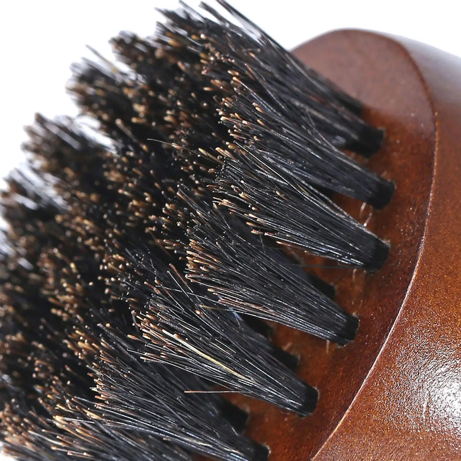 

Щетка для бороды из бука с жесткой щетиной кабана, компактный гребень для укладки волос, инструмент для мужского ухода