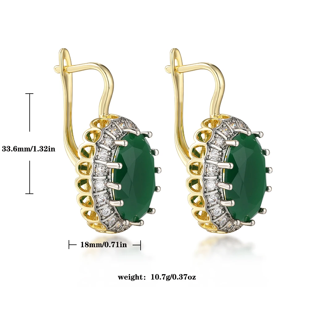 Oval hollow earrings Female copper plated 18K gold retro fashion jewelry luxury party banquet