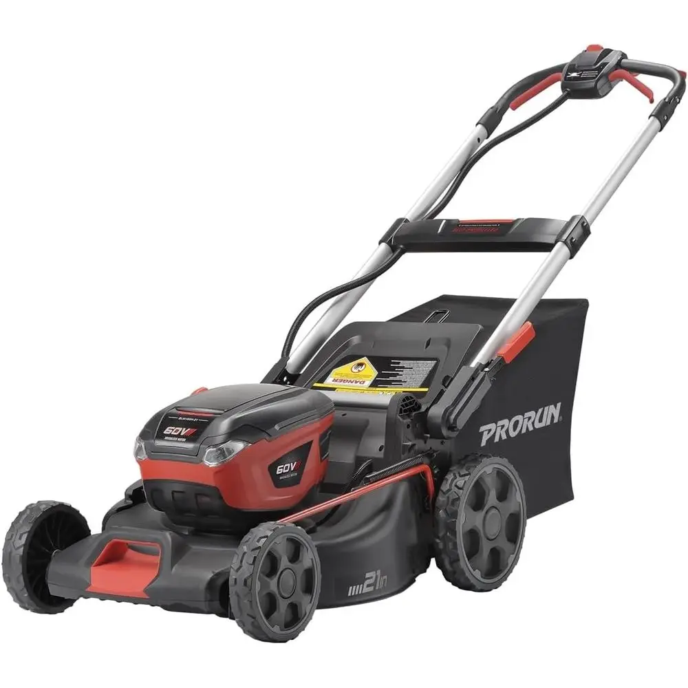 60V 21-in. Steel Deck BrushlCordlSel-Propelled Lawn Mower with 5.0 Ah Battery and PLM16021SP