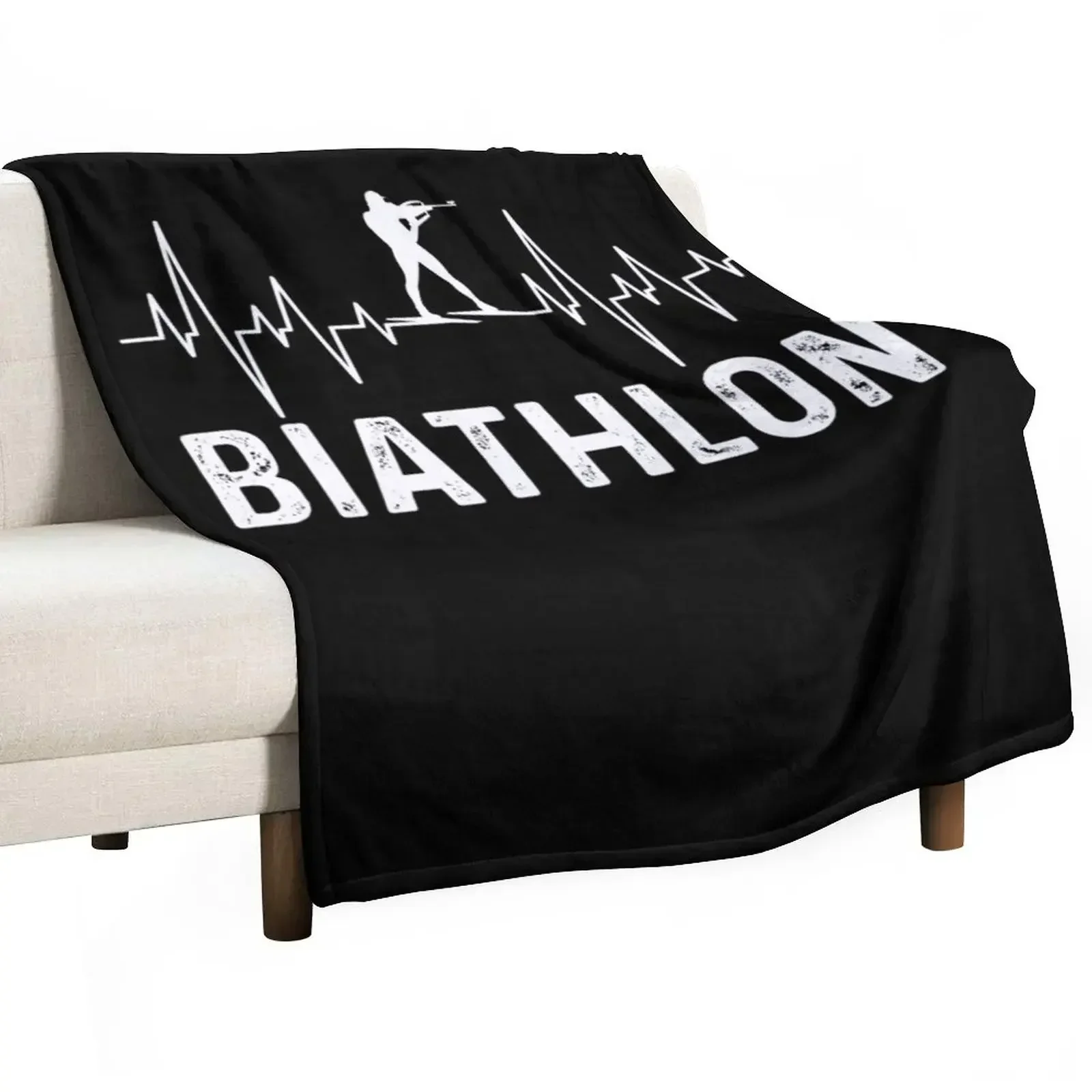 Biathlon heartbeat, biathlon heartbeat, sport Throw Blanket Decorative Beds For Sofa Thin Blankets For Sofas Blankets