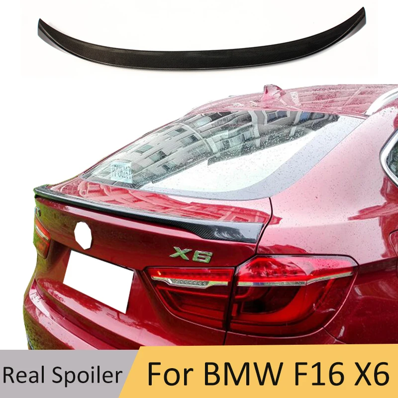 Carbon Fiber Rear Trunk Spoiler Lip Wing Boot Lip for BMW X6 F16 2015 2016 2017 Rear Trunk Spoiler Boot Lip Wing